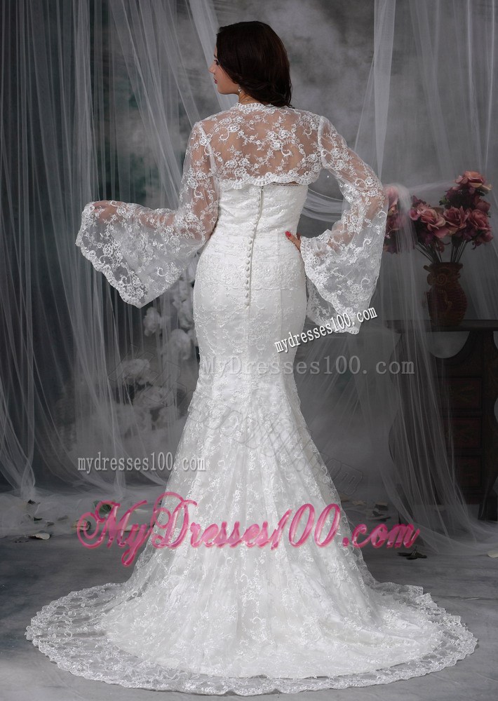 Lace Mermaid Court Train Clasp Handle Dresses for the Bride 2013